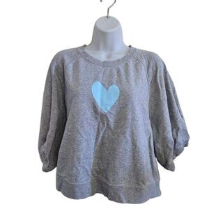 Kerri Rosenthal Heathered Gray Lulu Short Sleeve Sweatshirt